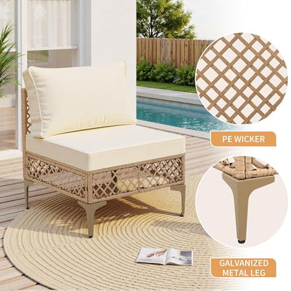 FHFO 7 Piece Patio Furniture Set, Outdoor Wicker Sectional Sofa Set