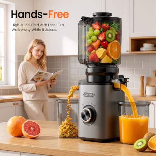 3-in-1 Cold Press Juicer 5.3", Filter-Free, Easy to Clean, Dishwasher Safe