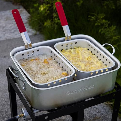 OuterMust 58,000 BTU Outdoor Fryer, 18 Qt. Deep Fryer Pot and 2 Inner Baskets, Ideal for Frying Fish, Chicken Wings, French Fries