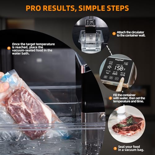 Anchorchef 1400W Sous Vide Cooker, Precision Immersion Circulators with large Touchscreen Accurate Temperature Timer, Professional Sous Vide Cooker, Powerful Pump Design