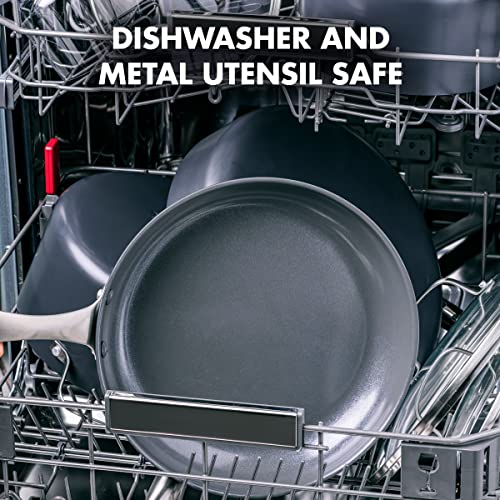 GreenPan Canterbury 10 Piece Cookware Pot and Pans Set, Hard Anodized PFAS-Free Healthy Ceramic Nonstick, Stainless Steel Handles, Versatile Cooking Essentials, Dishwasher & Oven Safe, Clay