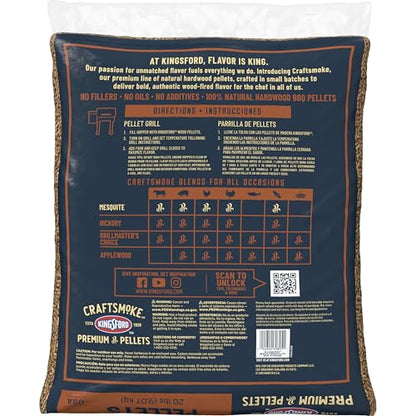 Kingsford Craftsmoke Premium Grilling Wood Pellets, Mesquite BBQ Pellets for Grilling, 100% Natural Hardwood, 20 pounds