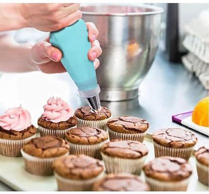 29 Pcs Piping Bags and Piping Tips Set, Stainless Steel Frosting Piping Bake Cake Decorating Kit, Pastry Cake Decorating Tips For Cookies Cupcake
