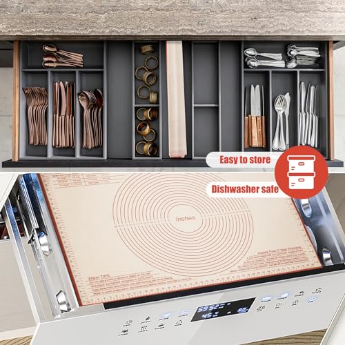 Silicone Pastry Mat 36x24 Inch Nonstick Baking Mat -Perfect for Dough, Pastry, Dough Rolling, Kneading Board, Pie Crust, Fondant, Pasta/Pizza, Kitchen Counter Mat