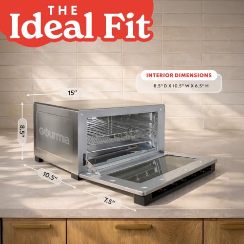 Gourmia Toaster Oven - 4-Slice Capacity, Digital Display, Stainless Steel