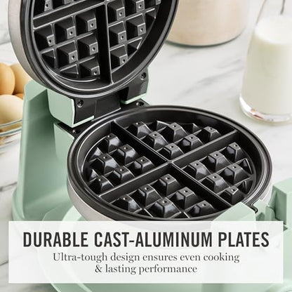 Martha Stewart Rotating Waffle Maker, Ceramic Nonstick Plates, Honeydew