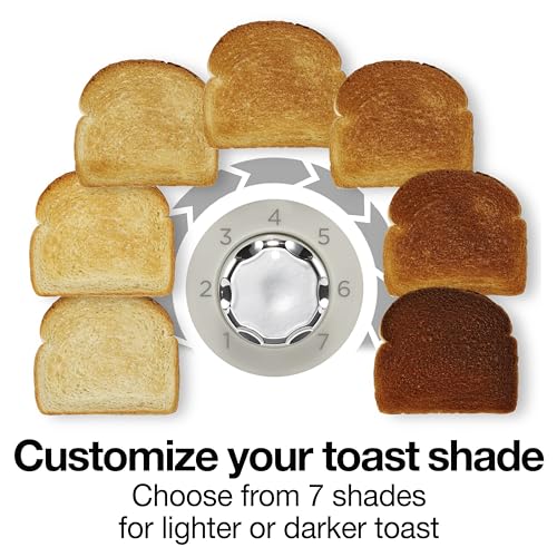 Proctor Silex Plastic 2 Slice Toaster, Bagel, Defrost & Cancel Buttons, Browning Control With 7 Shades, Auto Shutoff, Slide-Out Crumb Tray, Oat White (22660)