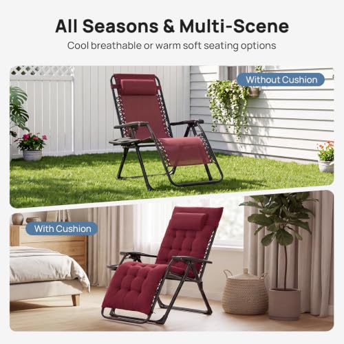 DUMOS Zero Gravity Chair, Lounge Chair Outdoor with Cup Holder