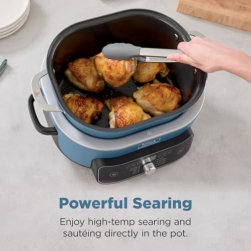 Ninja MC2001 PossibleCooker PRO Plus, 8.5-QT Multicooker, 9 Functions, Slow Cook, Sear, Sauté, Proof, Pasta/Rice, Replace 16 Kitchen Tools, Oven-Safe Ceramic Pot, 1400-Watt, Blue (2026 Release)