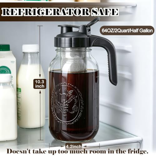Cold Brew Coffee Maker 64oz Iced Coffee Maker with Stainless Steel Filter