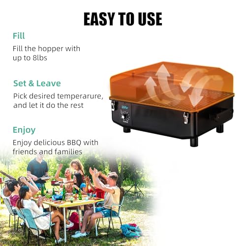 Z GRILLS 2026 200A Pellet Grill & Smoker - 202 sq.in Compact Wood Pellet BBQ with PID 3.0 Precision Control, Auto Feed System, Portable Small-Space Grill for Camping & Backyard Cooking