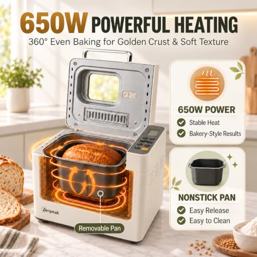 2 LB Bread Maker Machine, 25 Programs, Automatic Nut & Yeast Dispensers