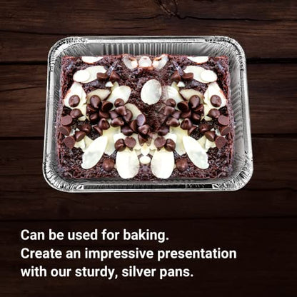 Aluminum Pans Half Size, 9X13, Extra Heavy Duty Disposable Foil Pans For Baking (30 Pack) Roasting & Chafing, Deep Tin Foil Bakeware, Steam Table Tray, Cookware, Food Prepping, Cake & Oven Pan