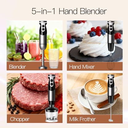 MEGAWISE Immersion Hand Blender, 800W DC Motor, Variable Speed Control