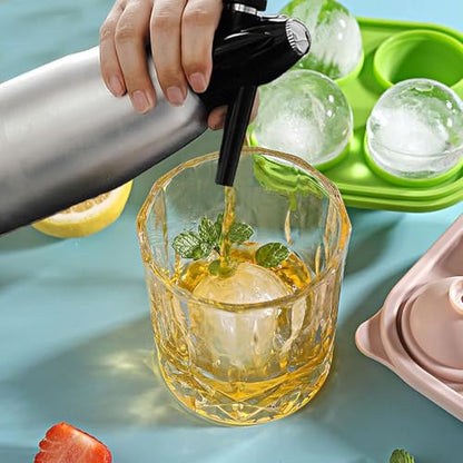 Soda Siphon,1L Carbonated Soda Maker Sparkling Water Machine, Portable Soda Maker for Home & Outdoor, Aluminium Soda Water Machine for Cocktails DIY Drinks,Use 8 gram CO2 Cartridges (Not Included)