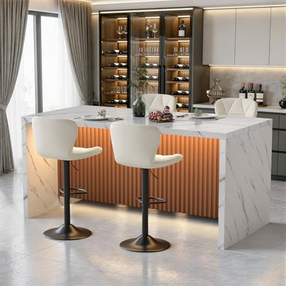 67" Kitchen Island Table with Faux Marble Top, Counter Height Dining Table for Kitchen, Modern Island Table with Fluted Base, Seats 4