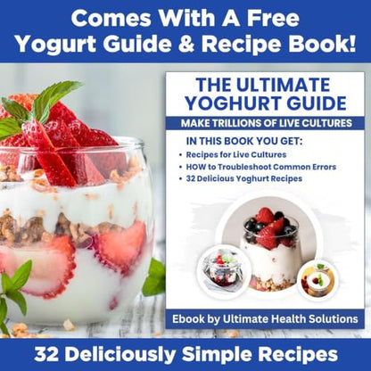 Ultimate Probiotic Yogurt Maker with TruTemp™ Adjustable Temperature & Time Control, Make Trillions of Live Probiotics for Gut Health, ULTIMATE LIFETIME WARRANTY, Wellness Gifts for Men & Women