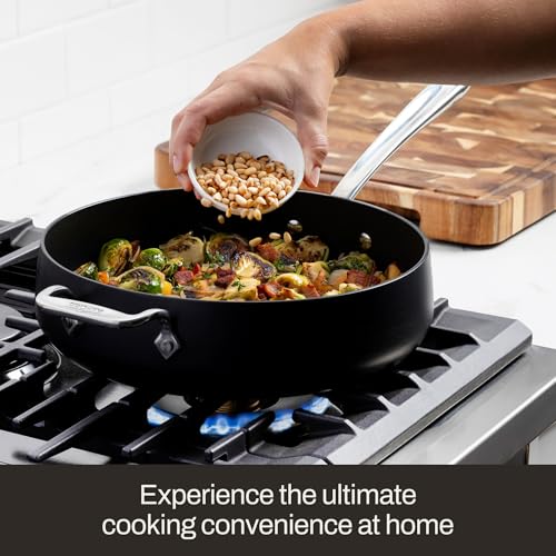 All-Clad HA1 Expert Hard Anodized Nonstick Stock Pot with Lid (4 Qt) For Pasta, Soup, Dishwasher-Safe, Oven-Safe Up to 500°F Compatible with All Stovetops (Gas, Electric & Induction) - Black