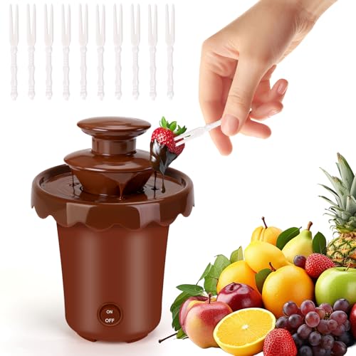 Flantor Mini 2-Tier Chocolate Fountain, Cordless Battery Fondue Machine