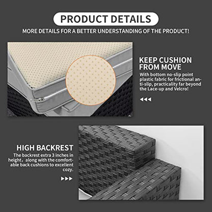 Patio Furniture Set 45 In Outdoor Fire Pits 7 Pieces Outdoor Patio Furniture 60000 BTU Outdoor Propane Fire Pit Table Patio Sofa Outdoor Chairs Anti-slip Cushions Waterproof Covers, Light Grey
