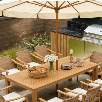 SUNSITT 9-Piece Outdoor Patio Dining Set w/82'' Patio Dining Table