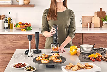 Braun Multiquick 5 Vario Hand Blender (SS Blending Shaft+1.5C Chopper+ Masher + Whisk+ Beaker), MQ5027, Black