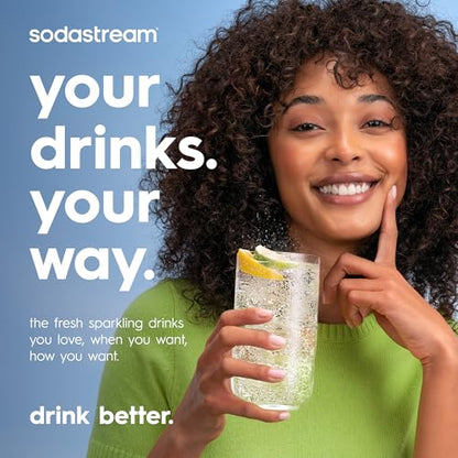 SodaStream ENSO Sparkling Water Maker, Stainless Steel Soda Maker, CQC CO2 System, Includes 1 Quick Connect 60L CO2 Cylinder, 1 Dishwasher Safe BPA Free Bottle, Make your own Pepsi, Silver