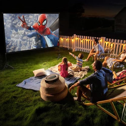 VISULAPEX Projector Screen with Stand 120 Inch, 16:9 4K HD Portable Projector Screen Indoor Outdoor, Foldable Wrinkle-Free Movie Screen 160° Front Rear Projection Screen with Carry Bag for Home Movie