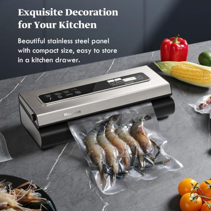 Mesliese 90kPa Vacuum Sealer Machine for food, Dry/Moist Mode for Meal Prep