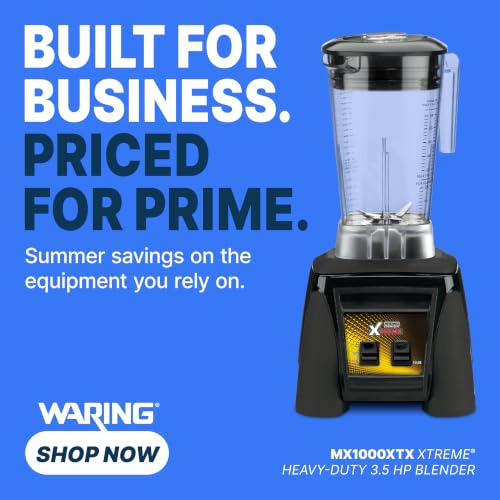 Waring Commercial MX1000XTX 3.5 HP Blender with Paddle Switches, Pulse Feature and a 64 oz. BPA Free Copolyester Container, 120V, 5-15 Phase Plug, Black