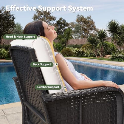 Aoxun 10-Piece Wicker Rattan Patio Furniture Set with 44" Fire Pit Table