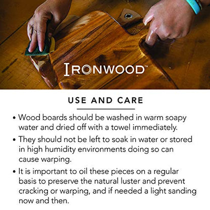 Ironwood Gourmet Square Cutting Board, Acacia Wood 0.5 x 9 x 9 inches