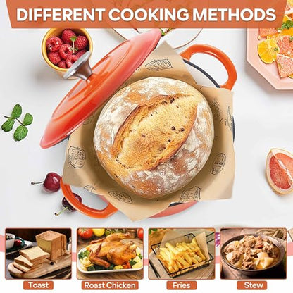 Herogo Enameled Cast Iron Dutch Oven with Lid and Dual Handles, 3QT Heavy Duty Round Dutch Oven Pot for Bread Baking Stewing Roasting, Nonstick & Easy Cleanup, Safe for Various Stovetops - Orange