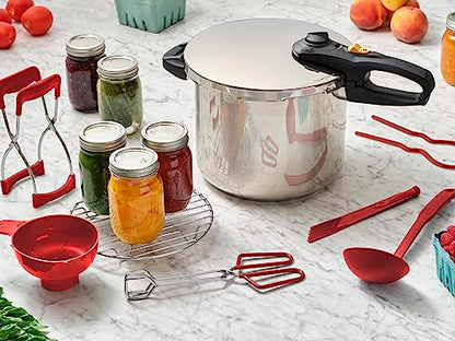 Zavor DUO 8-pc Pressure Canning Set - Pressure Cooker 10 Quart w/Complete Pressure Cooker Canning Kit, including Wide Mouth Canning Funnel, Canning Rack & 5 other Essential Canning Tools