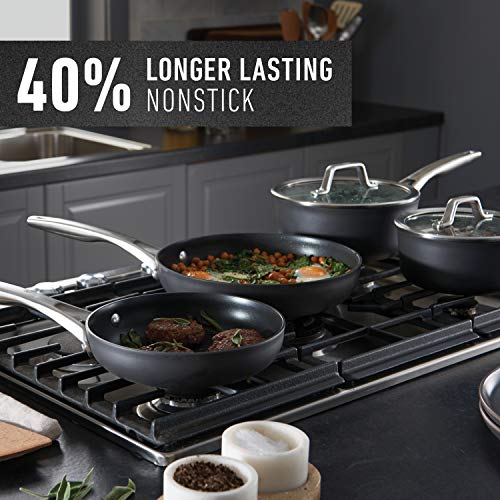 Calphalon Premier Hard-Anodized Nonstick Cookware Set, 8-Piece, Metal Utensil Safe, PFOA-Free