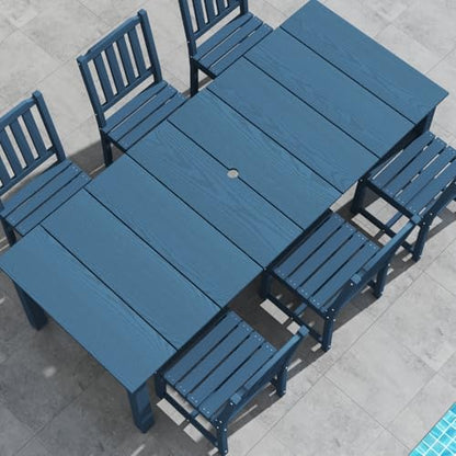 Patio Kingdom 9-Piece Outdoor Dining Set for 8, Navy Blue