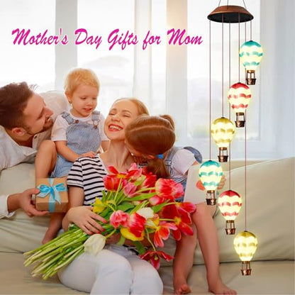 Singingarden Solar Wind Chimes for Outside - Solar Lights Outdoor Decor Gifts for Women Mom Grandma Birthday Gifts