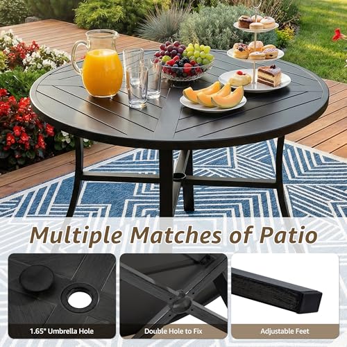 NATURAL EXPRESSIONS 5-Piece Patio Dining Set, Outdoor Swivel Rocking Chairs