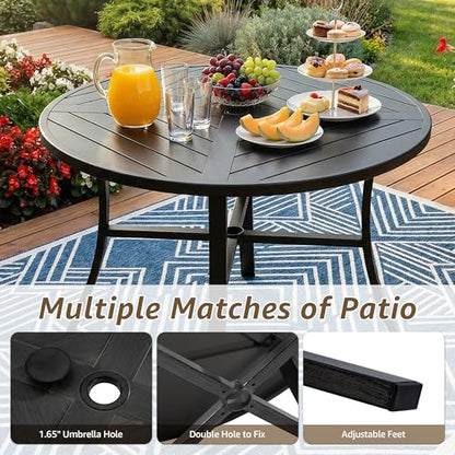 NATURAL EXPRESSIONS 5-Piece Patio Dining Set, Outdoor Swivel Rocking Chairs