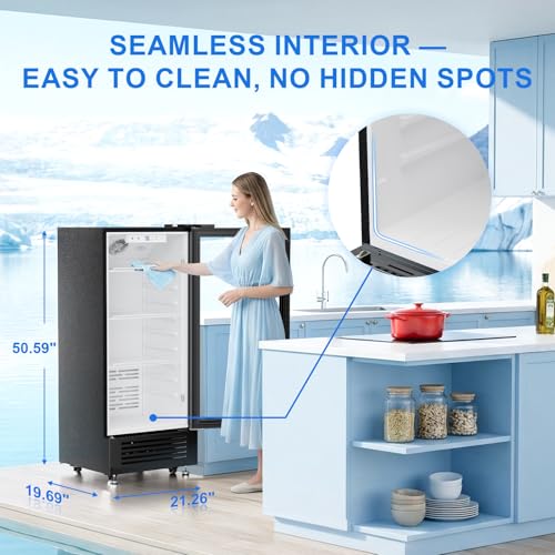 Antarctic Star Outdoor Beverage Refrigerator, 6 Cu. Ft. Glass Door Drink Fridge, Commercial Display Refrigerator with 4 Adjustable Shelves, for Shops, Restaurants, Bars