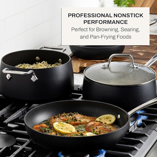 All-Clad HA1 Hard Anodized Nonstick (8-Piece) Pots and Pans Set Non Stick Cookware Sets, Oven Broiler Safe 500F, Black