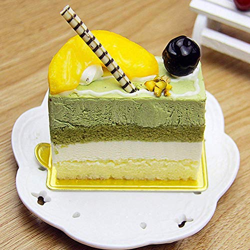 HANSGO Mini Square Golden Cardboard Cake Base,Single Cupcake Container 100PCS Cake Paper Plates Dessert Board Base Grease-Proof and Freezer-Durable Pastry Cardboard
