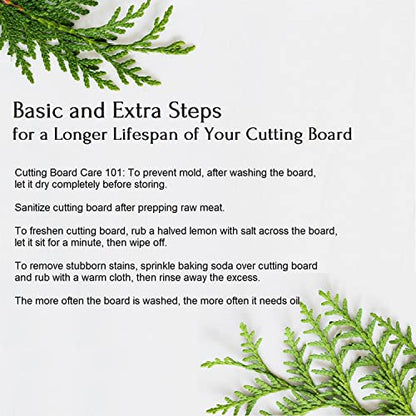 Hinoki Cypress Reversible Wood Cutting Board, 17.3" x 9.5" x1", Chopping Board, Butcher Board, Serving Board, Solid Single Piece, No Joint, No Glue | Holiday Gift