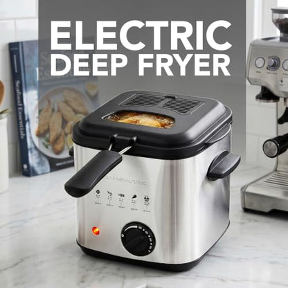 OVENTE Electric Deep Fryer, 1.5L Capacity, 800W, Silver FDM1501BR