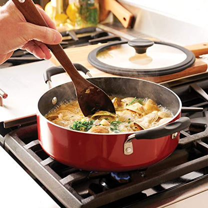 Tramontina Aluminum Non Stick 11-Piece Nesting Pots and Pans Set with Lids - Red, Kitchen Nonstick Cookware Set, Dishwasher and Oven Safe