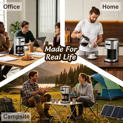 CUSIMAX Drip Coffee Maker 12 Cup Programmable Coffee Machine with 24H Timer, LCD Screen & Easy Control Dial, Brew Pause, Aroma Selector, Keep Warm Glass Carafe Coffee Makers, Magnetic Scoop