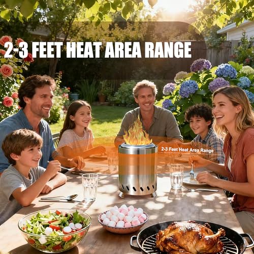 Tabletop Fire Pit - Smokeless 6 Inch Table Top Firepit for Outside Small Portable Fire Pits with Carry Bag Mini Pellet Stove for Camping Backyard Patio Garden Picnic