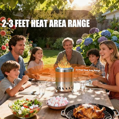 Tabletop Fire Pit - Smokeless 6 Inch Table Top Firepit for Outside Small Portable Fire Pits with Carry Bag Mini Pellet Stove for Camping Backyard Patio Garden Picnic
