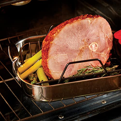 All-Clad Specialty Stainless Steel Roaster with Nonstick Rack 11x14 Inch Oven Broiler Safe 600F Roaster Pan, Pots and Pans, Bakeware, Silver