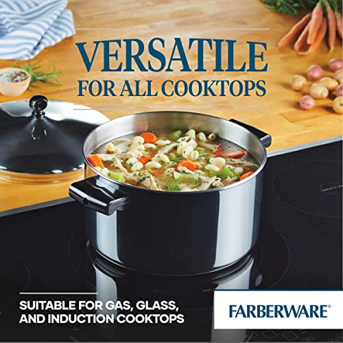 Farberware Classic Series Stainless Steel Stockpot with Lid, 6-Quart Pot